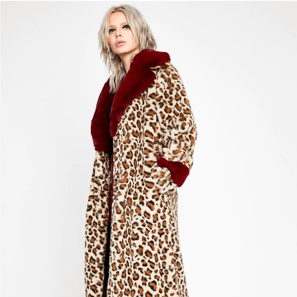 Shaci Bordeaux - Faux Fur Coat